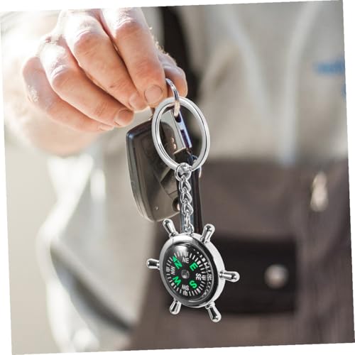 Brújula mini metálica portátil con llavero Baluue miniatura 5