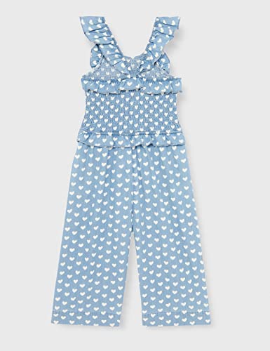 Hatley Smocked Romper Salopette, Cuori Chambray