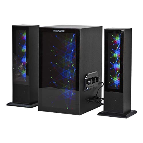 Magnavox MHT990 2.1 Home Entertainment System with Bluetooth Wireless Technology and Color Changing Lights in Black | AUX Port | Subwoofer with 2 Speakers | Pulsing Lights | Magnavox MHT990 2.1 Home Entertainment System with Bluetooth Wireless Technology and Color Changing Lights in Black | AUX Port | Subwoofer with 2 Speakers | Pulsing Lights |