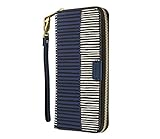 Fossil Geldbã–Rse - Emma - Large Zip Clutch - Navy Stripe