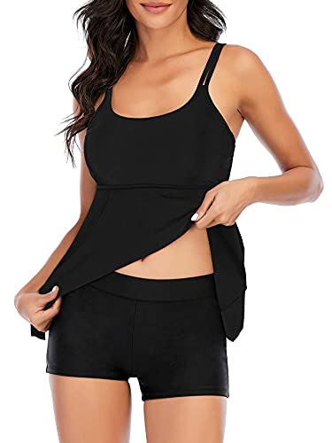 American Trends Tanquíni feminino de duas peças, roupa de banho plus size, com controle de barriga,