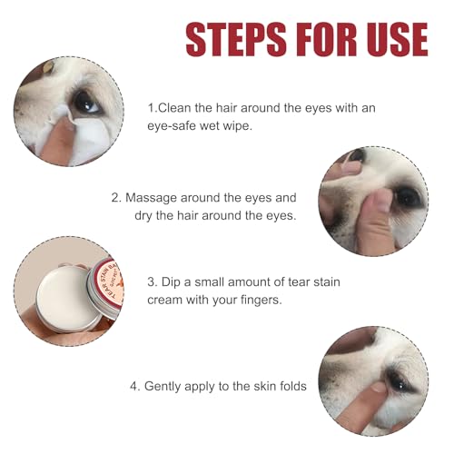 Asitanie 2 Stück Tränensteinentferner Hund Augenpflege für Hunde mit 2 Profi-Bürste Sanfte & Effektive Augenpflege für Haustier Reinigt Sanft und Stellt die Strahlenden Augen Wieder Her