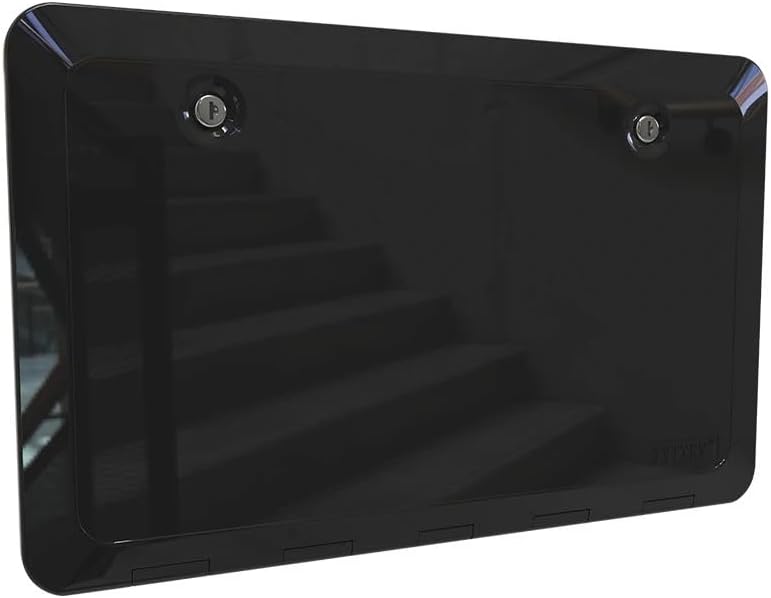 500 x 285mm RV Hatch Cover Durable, with Key, Used for Repairing Yacht Cover in the Cabin of Marine Caravan Motorhome(Black)