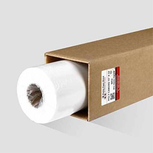 Plotter Paper Direct Premium Polyester Matte Canvas Roll, Quick Dry, Wide Format Inkjet Printer Compatible, Perfect for Fine Art, Photography, Archival Quality Prints. (13"x75' 280gsm Polyester)