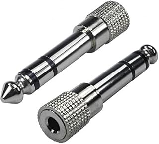 Bluecharge Direct 6.35mm Jack Male to 3.5mm Jack Female Metal Adapter 6.3mm 1/4" Nickel