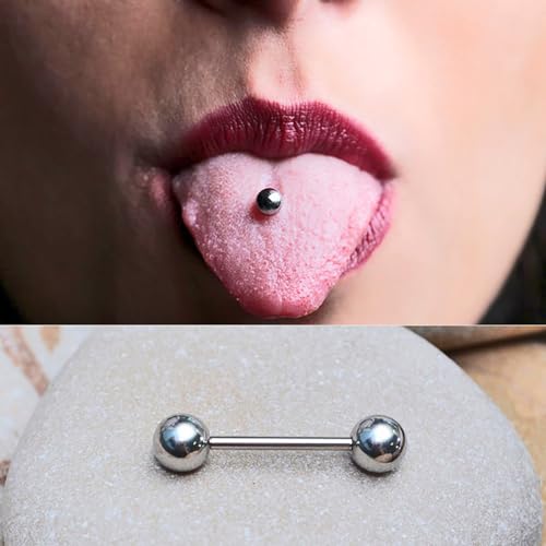 Vitaltyextracts Nipple Piercing Jewelry Surgical Steel Barbells 14G Nipple rings Stainless Steel Bridge Tongue Ring for Women Men4
