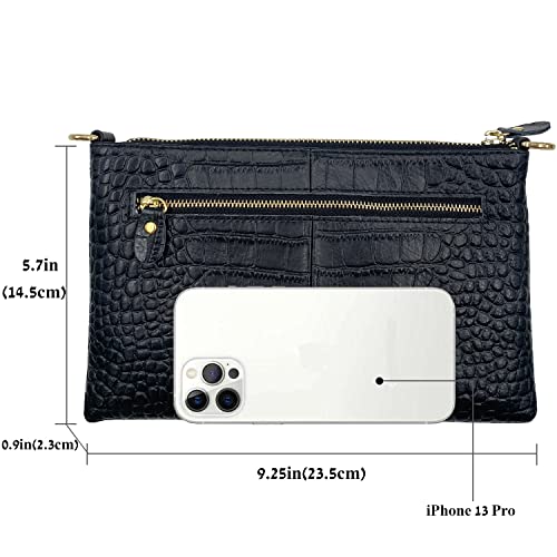 Image of Beurlike Leather Wristlet Wallet Clutch Purses For Women Small Crossbody Phone Bags