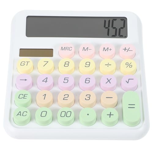 Calculadora mecánica portátil blanca que soluciona los errores de lectura con su pantalla grande
