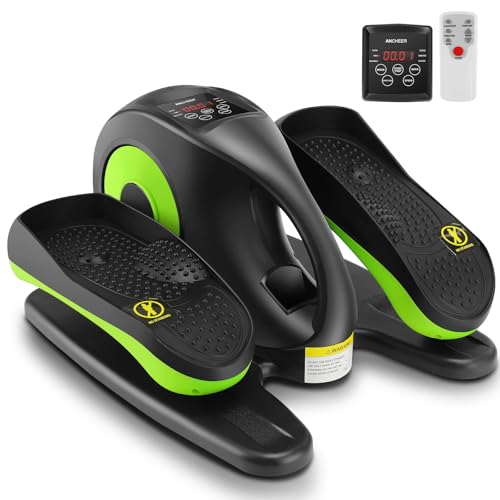 ANCHEER Under Desk Elliptical Machine, Mini Elliptical Machines for Seniors, Electric Seated Pedal Exerciser, LCD Display Monitor, Remote Control, Leg Exerciser for Home