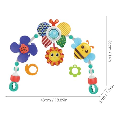 Barre d'activité sensorielle pour poussette de bébé avec éléments interactifs - 4