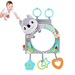 Car Seat Toy, Baby Car Mirror Toy for Rear Facing, Travel Baby Activity Center with Hanging Engaging Toys Mirror, Teether for Rear Cars Seat, Easier Drive with Babies 0-6-12-18 Months Boy Girl