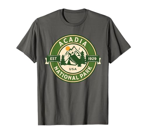 Acadia National Park Maine Hike Camp Outdoors Retro T-Shirt