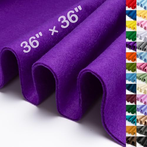 XSEINO Purple Large Felt Fabric 36 X 36 (1 Square Yard) 1.4 mm Thick Soft Felt Fabric Sheet for Crafts Purple Series Colors Soft Nonwoven Fabric Fit for Decoration Sewing DIY Crafts