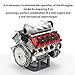 Mini V8 Engine Kit That Runs, Functional Supercharged V8 Engine for AX90104 SCX10Ⅱ Capra VS4-10 Pro/Ultra Model Car, Working V8 MAD RC 3D Printed Simulate Motor - Kit Version