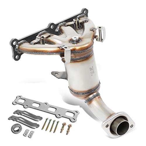 Auto Dynasty Factory Style Front Catalytic Converter Exhaust Manifold Compatible with Dodge Caliber Jeep Compass Patriot 2.4L 4WD 2007-2017, Stainless Steel