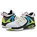 AND1 Takeoff 3.0 Boys Basketball Shoes, Mid Top Cool Court Sneakers for Kids - White/Black Trim/Yellow, 5 Big Kid