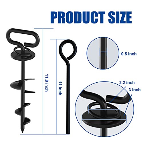 Eurmax USA Heavy Duty Dog Anchor, Triple Lock, 360° Swivel Ring, Black, 1-Pack, 12inch(1PC) - Image 2