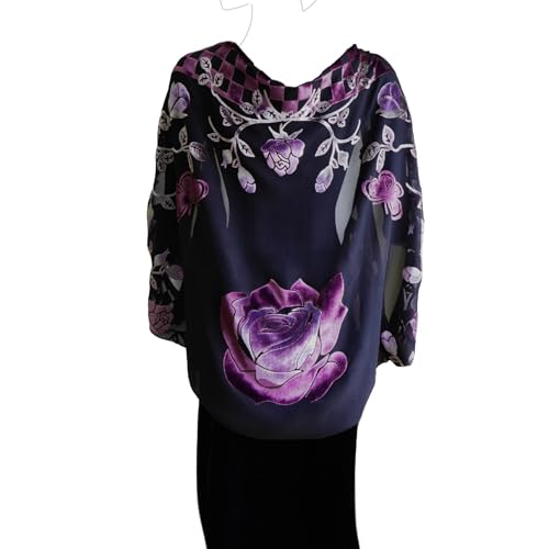 Silk Base Burn-out Velvet Shawl,Rose, Purple Wine,Square 42