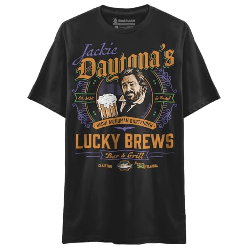 What We Do in The Shadows Jackie Daytona Regular Human Bartender Lucky Brews Bar Shirt Retro Vintage Unisex Classic T-Shirt (Soft Premium Tee - Black, X-Large)