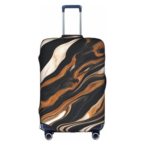 Housse de valise blanche motif marbre pour voyager sereinement à l'étranger
