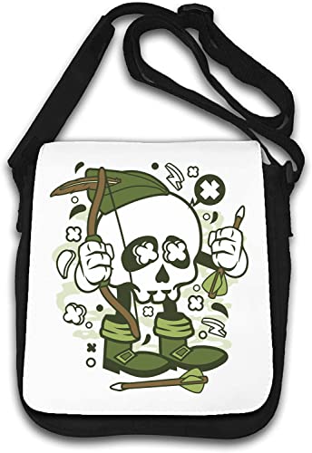 Robin Hood Skull Archer Take from The Rich Give to The Poor Schultertasche Weiß One Size für 17,99 EUR bei Amazon Bild: Robin Hood Skull Archer Take from The Rich Give to The Poor Schultertasche Weiß One Size für 17,99 EUR bei Amazon