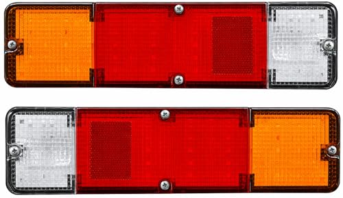 Bajato Juego completo de montaje de luz trasera de freno trasero LED competitivo para Suzuki Samurai Sierra SJ413 SJ410 Gypsy (Rojo Blanco)