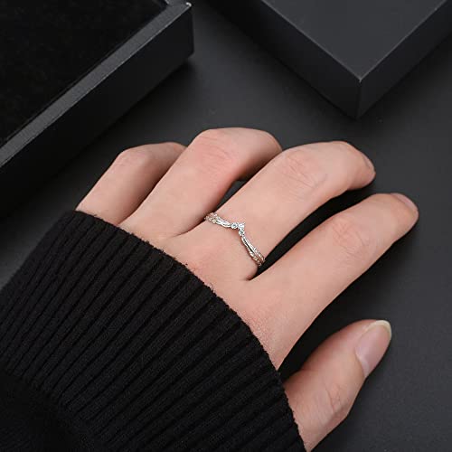 Ginger Lyne Collection V Shape Leaf Enhancer Band Sterling Silver Anniversary Wedding Ring for Women4