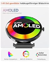 Hwagol Smartwatch Damen, Konvexe Licht Dünn Smartwatch für Damen, 1,43 Zoll AMOLED Touchscreen, Sportuhr mit Fitnessuhr, DIY Zifferblatt, Schlafüberwachung, Schrittzähler Smart Watch für Android – Ansicht 2