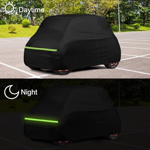 Vollgarage Autoabdeckung Ersatz für Citroen Ami/Rocks-e/Electric/FIAT Topolino 2020-2024, Auto Abdeckplane Autogarage Ganzgarage, Atmungsaktive Vollgarage Wasserdicht Reflexionsstreifen