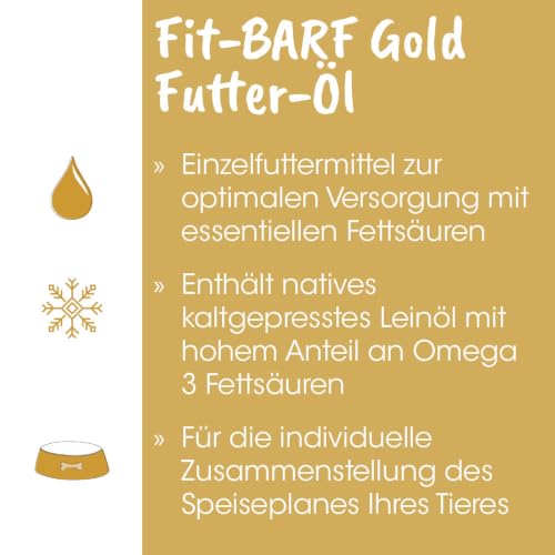 Fit-BARF Gold Futter-Öl für Hunde & Katzen 200ml
