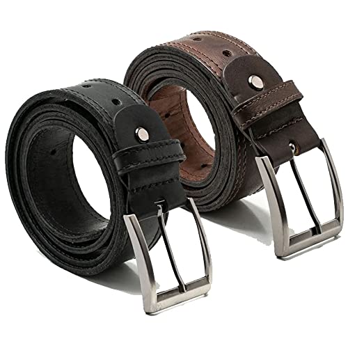 kit 2 cintos social masculino de couro bovino latego legitimo 1 preto e 1 café