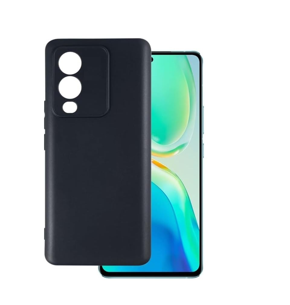 Muzz Vivo Y28 5G Case, Thin TPU Cover with Camera Protection Anti-Scratch Slim Soft TPU Silicone Matte Shockproof Bumper Phone Case for Vivo Y28 5G Black