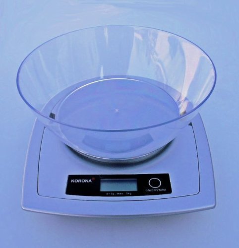 Korona Lea 70250 Bilancia Da Cucina Digitale In Acciaio Inox, 5kg Di Portata, Divisione 1g, Funzione Tara, Display LCD Con Luce, Batterie Incluse