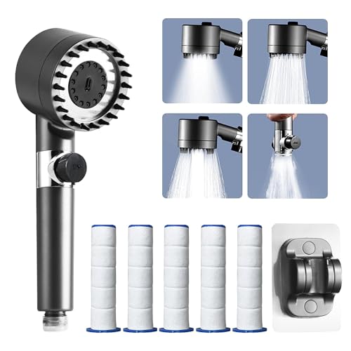 idudu Duschkopf Hochdruck Wassersparend Handbrause Massagedusche mit 4 Modi Halterung Filter Verstellbarer Badezimmer Hautschönheit Sparduschkopf für Erwachsene Kinder Haustiere (Silber) idudu Duschkopf Hochdruck Wassersparend Handbrause Massagedusche mit 4 Modi Halterung Filter Verstellbarer Badezimmer Hautschönheit Sparduschkopf für Erwachsene Kinder Haustiere (Silber)