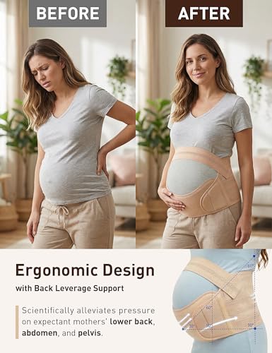 Enthra Pregnancy Belly Band - Ergonomic Maternity Support Belt for Back, Pelvic & Belly Pain Relief, Adjustable Comfortable Support for Pregnant Women - Thumbnail 2