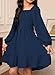 blibean Girl Long Sleeve Tie Back Dress Teens Fall Boho Semi Formal Dresses Tweens Holiday Off Shoulder Outfits Little Kids Fancy Party Valentines Clothes Size 10-11 Years Old Dark Blue