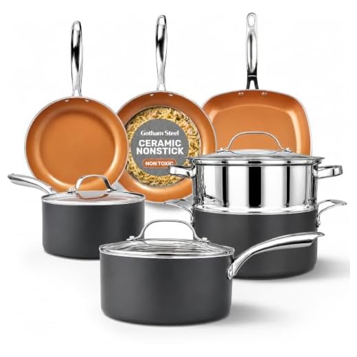 Gotham Steel Pots and Pans Set 12 Piece Cookware Set with Ultra Nonstick Ceramic Coating by Chef Daniel Green, 100% PFOA Free, Stay Cool Handles, Metal Utensil & Dishwasher Safe - 2023 Edition