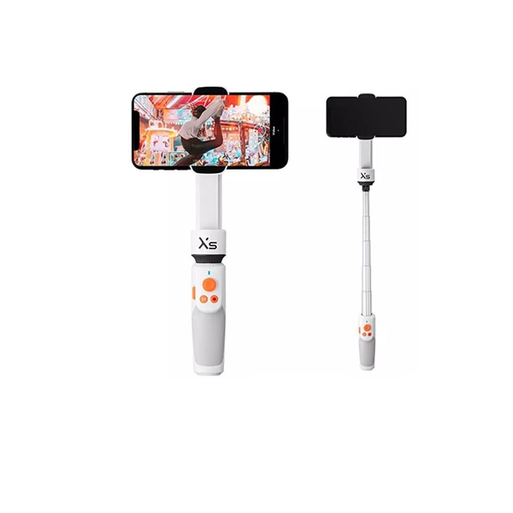 Stabilisateur Tenu dans la Main de bâton Selfie cardan téléphone avec Tige d'extension for Le Intelligent Diffusion en Direct(Blanc)