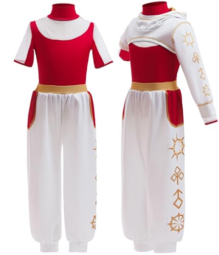 Lxapgds Conjunto de jaqueta com capuz para meninas e crianças com calça e camiseta, Cor - B, 12-13 Y