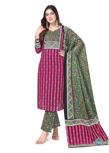 Salwar Kameez coton femme ensemble Kurta indien imprimé pantalon et Mal Dupatta