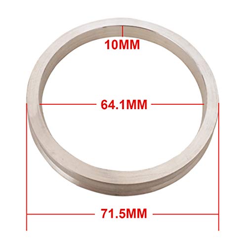 Image of ZHTEAPR 4pcs Wheel Hub Centric Rings 71.5 to 64.1 - OD=71.5mm ID=64.1mm - Aluminium Alloy Wheel Hubrings 64.1 to 71.5