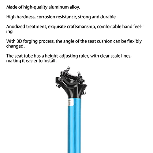 31.6x400mm Bicycle Seatpost Aluminum Alloy Bike Saddle Pole Road Mountain Bike Seat Post Tube (blue) - Image 3