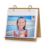ZEEYUAN Desktop Photo Album Slip in 7x5 Photo Frame Flip on Stand Horizontal for Tabletop Display, with 60 PVC Pockets