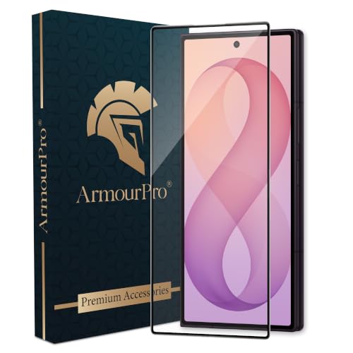 Image of ArmourPro Tempered Glass for Samsung Galaxy Z Fold 8 Ultra - 9H Screen Protector with Black Border, Anti Scratch, Edge-to-Edge Coverage, HD Clarity, Smooth Touch, Case Friendly | Black