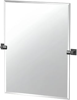 Gatco 4059MXS Elevate Frameless Rectangle Mirror, Matte Black, 31.5