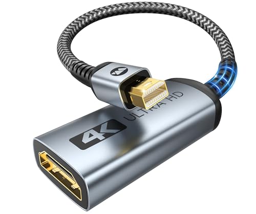 RETOO Adaptateur DisplayPort Vers HDMI 25cm - Résolution 1080p - Compatible PC, Moniteur, TV, Projecteur - Noir