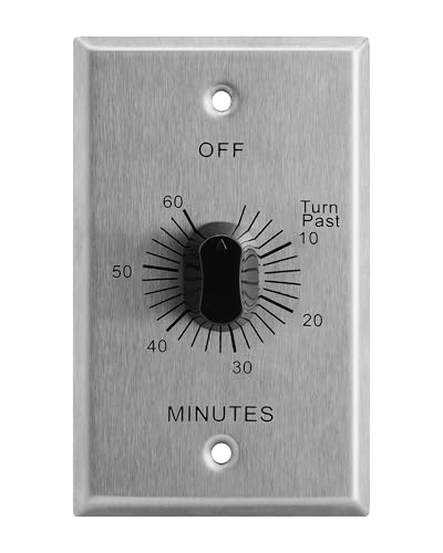 SURAIELEC Mechanical Countdown Timer Switch with Commercial Style Metal Plate, Up to 60 Minutes,...