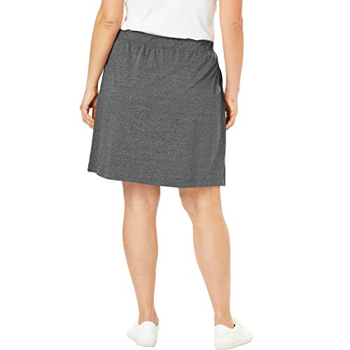 Woman Within Women's Plus Size Stretch Cotton Skort - 3X, Pine Green #TOP2