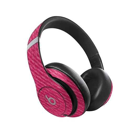 Image of MightySkins Carbon Fiber Skin Compatible with Beats Studio Pro - Pink Pleather | Protective, Durable Textured Carbon Fiber Finish | Easy to Apply