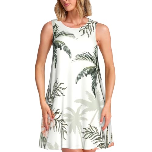 Robe d'été imprimé palmiers parfaite du bureau à la plage de sable